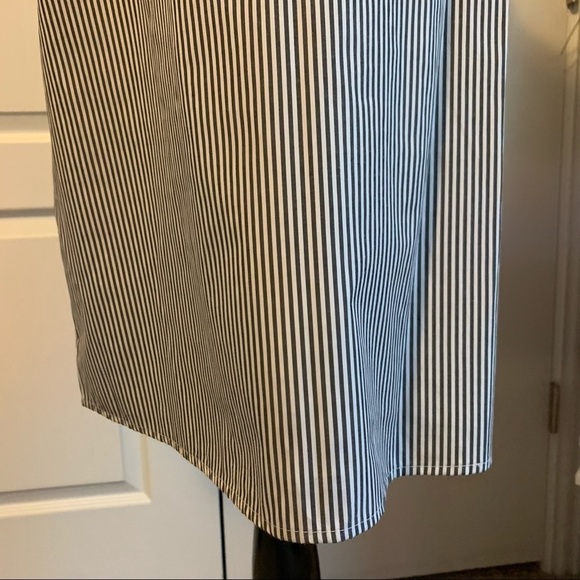 Nina Leonard Stripe Print Crochet Bell Sleeve Shift Dress - Picture 6 of 14